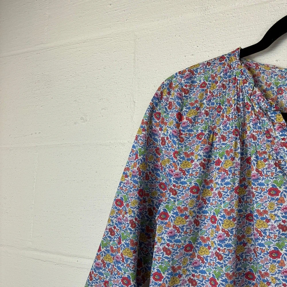 J. Crew x Liberty Fabrics Ruffle Classic Popover Shirt Size 4 Favourite Flowers